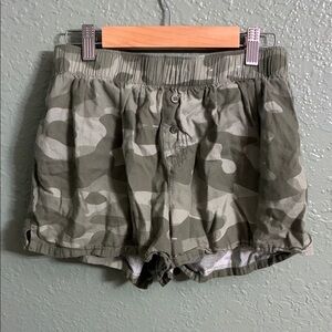 wild fable Olive Green Camo Elastic-Waist Shorts
